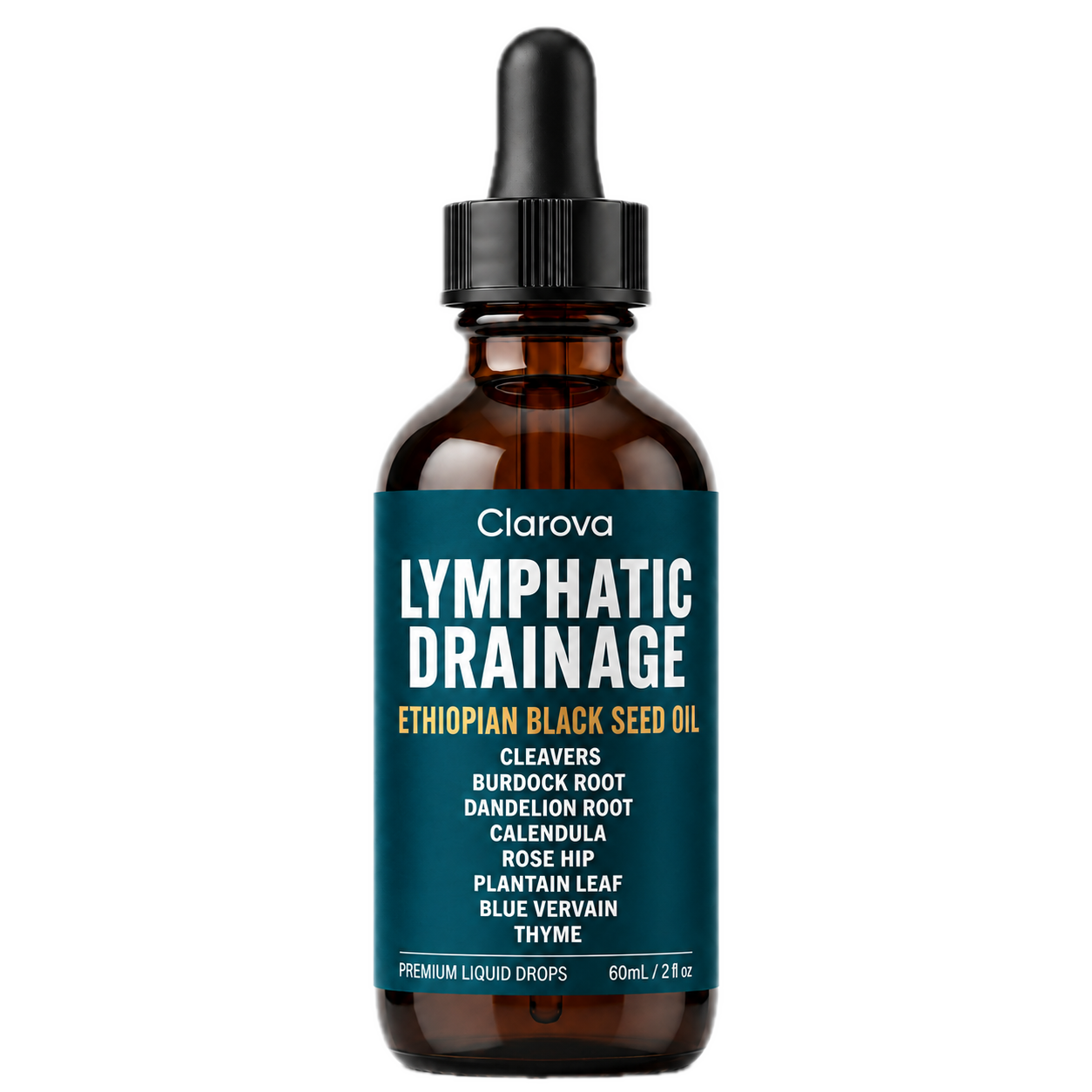 Lymphatic Drainage Drops. Every ingredient printed on the bottle.