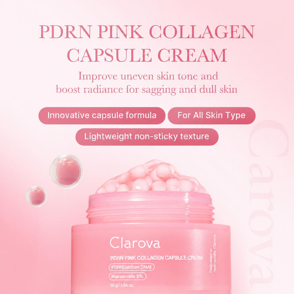 Clarova PDRN Pink Collagen Capsule Cream — benefits title card