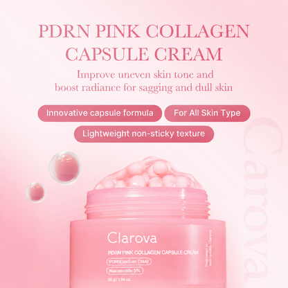 Clarova PDRN Pink Collagen Capsule Cream — benefits title card