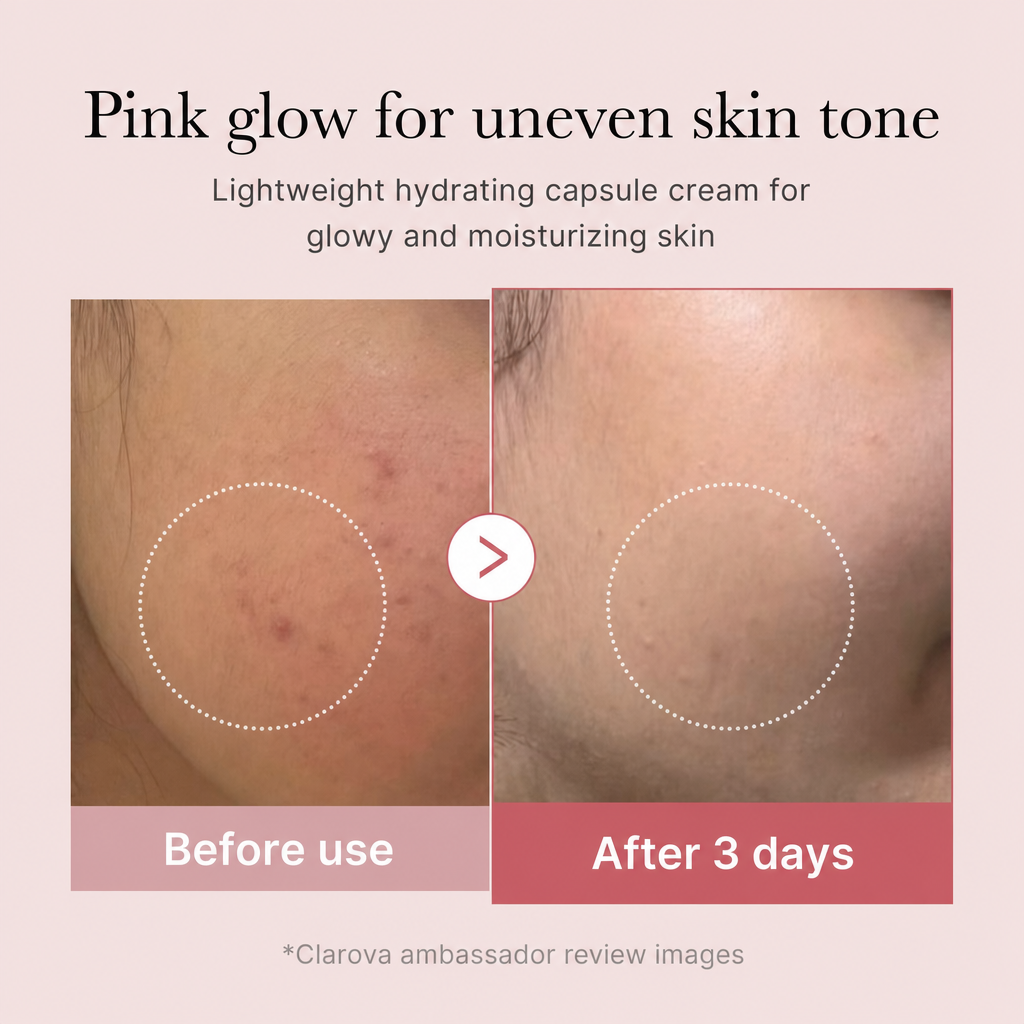 Clarova PDRN Pink Collagen Capsule Cream — before and after