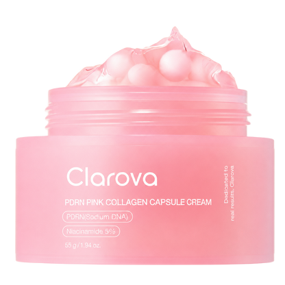 Clarova PDRN Pink Collagen Capsule Cream — base transparent